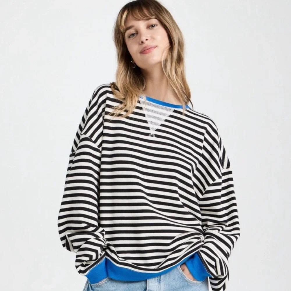 We The Free Classic Stripe Sweatshirt XS - Picture 1 of 8